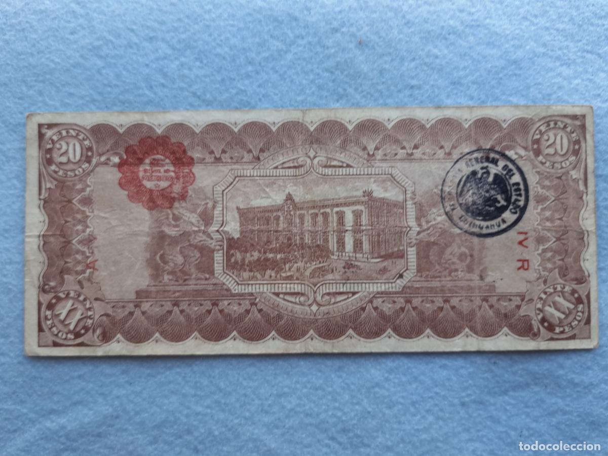 Billetes extranjeros: M&eacute;xico. Estado de Chihuahua. 20 Pesos. 10 de Febrero de 1914.