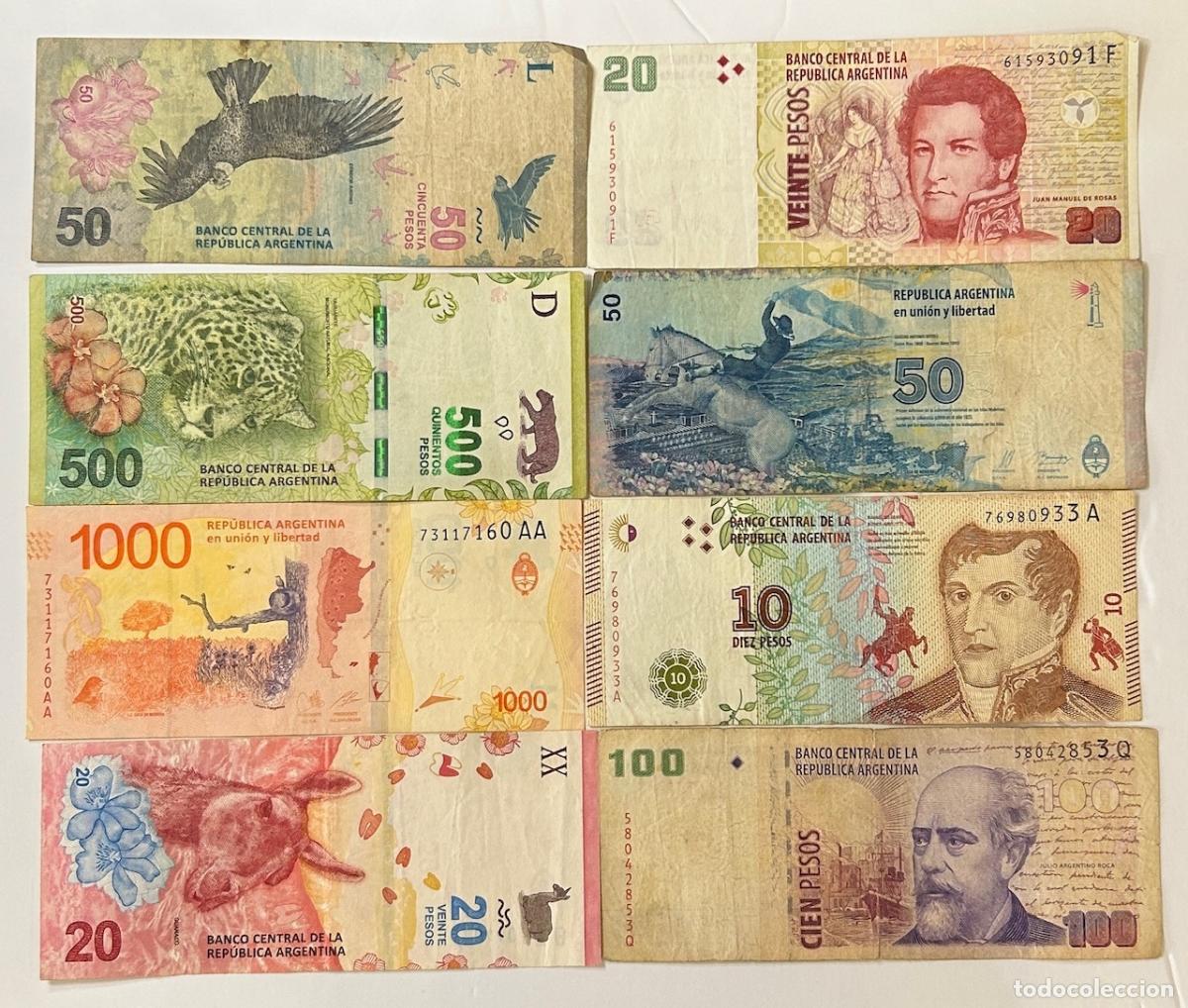 Billetes extranjeros: CRBX0092 LOTE DE 8 BILLETES DIFERENTES ARGENTINA MBC-