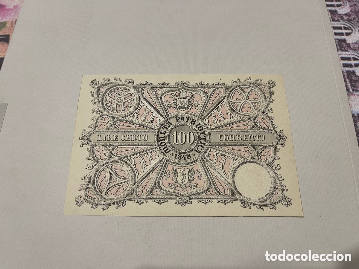 Billetes extranjeros: Billete 100 liras venezia 1848 moneta patriotica