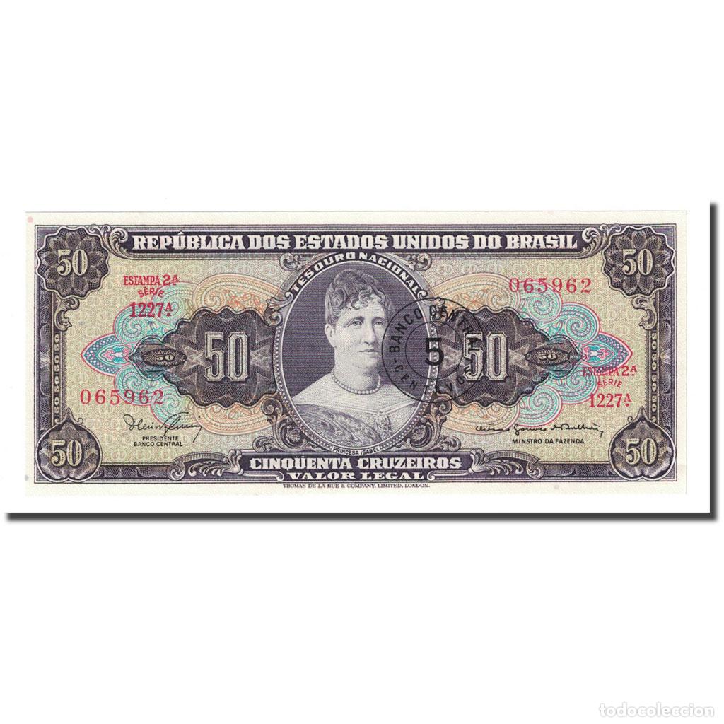 Billetes extranjeros: [#169345] Billete, 5 Centavos on 50 Cruzeiros, Undated (1966-1967), Brasil, KM:184a, UNC