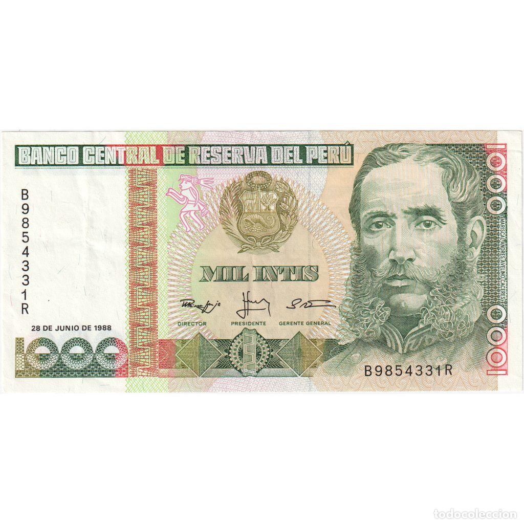 Billetes extranjeros: [#1290977] Per&uacute;, 1000 Intis, 1988-06-28, UNC