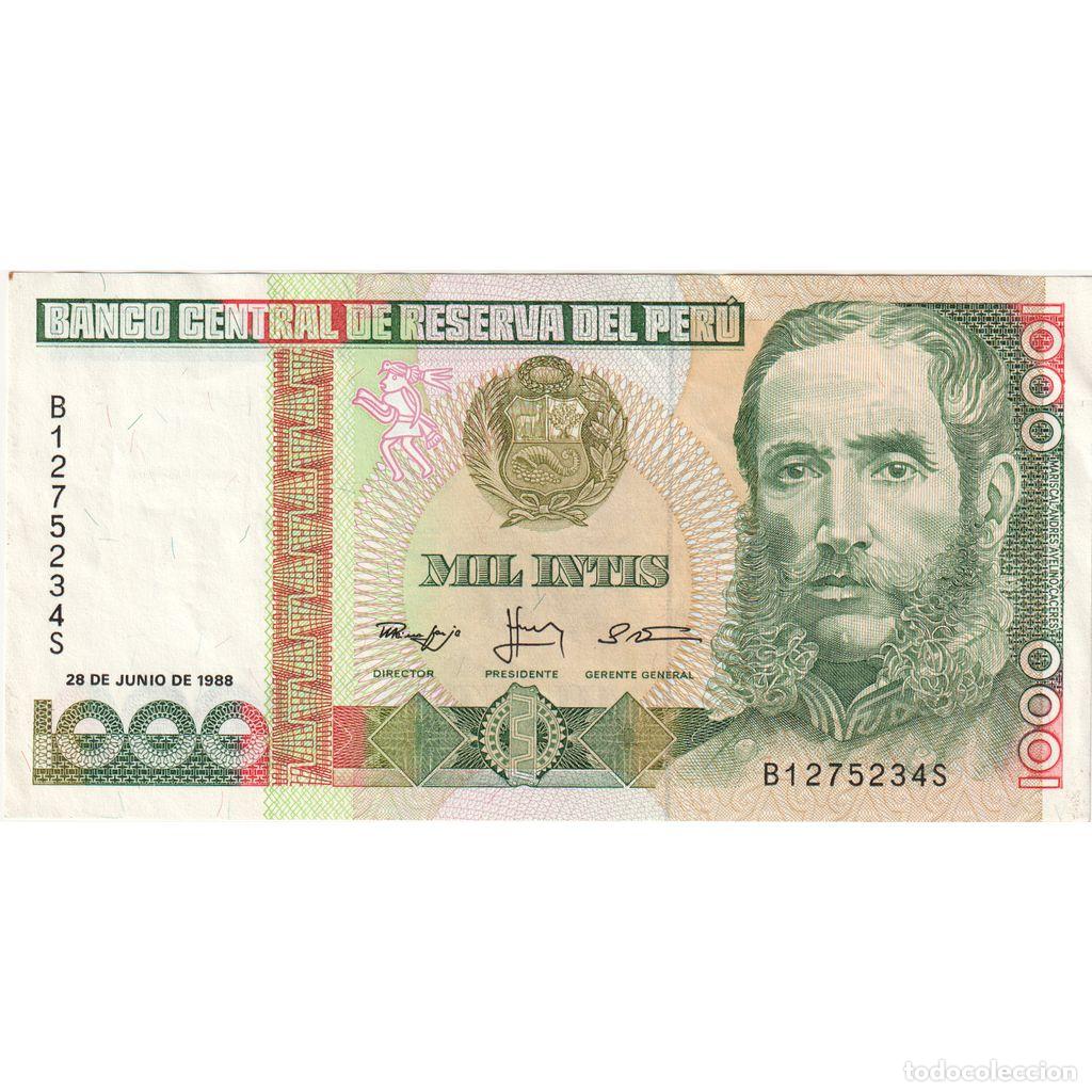 Billetes extranjeros: [#1242309] Per&uacute;, 1000 Intis, 1988-06-28, UNC