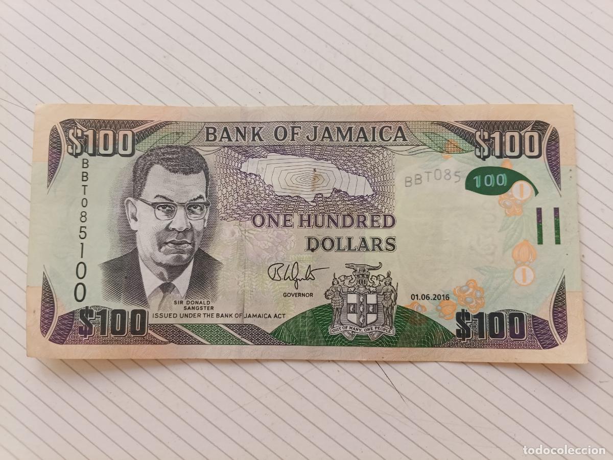 Billetes extranjeros: JAMAICA 100 Dolares 2016