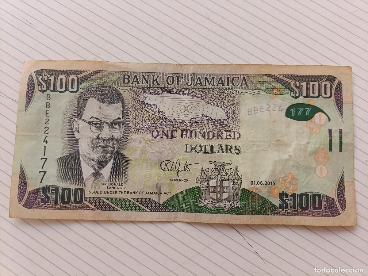 Billetes extranjeros: JAMAICA 100 Dolares 2015