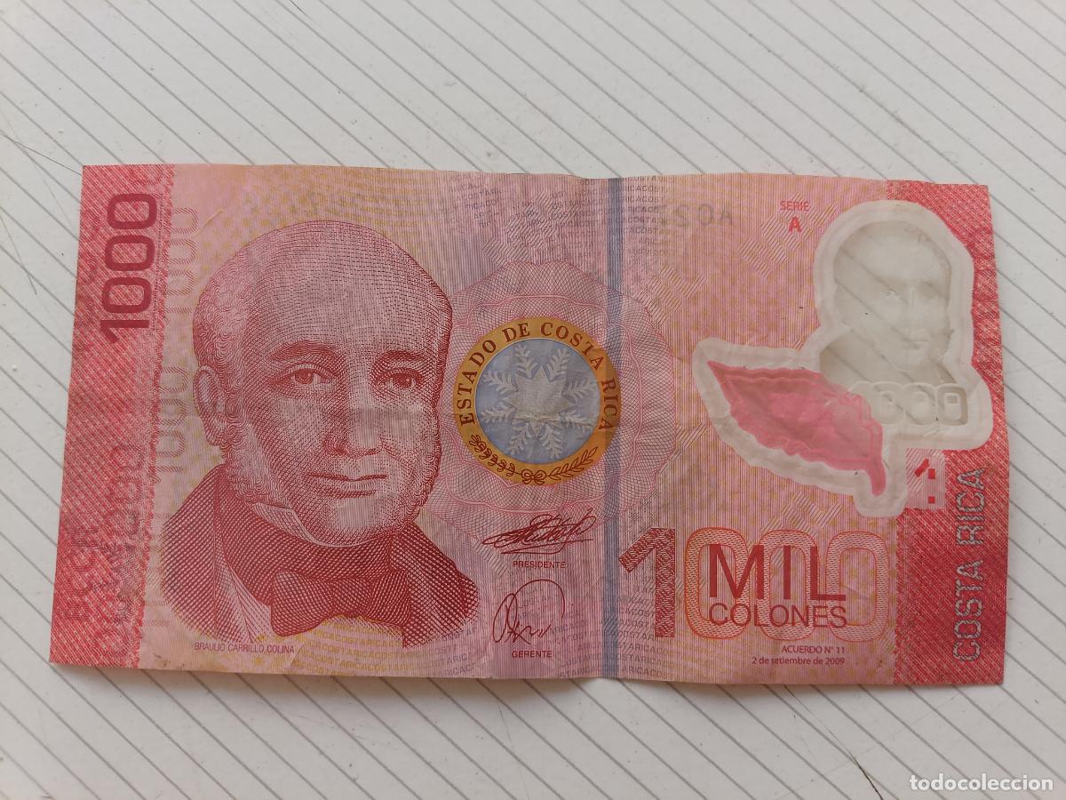 Billetes extranjeros: 1000 COLONES COSTA RICA 2009