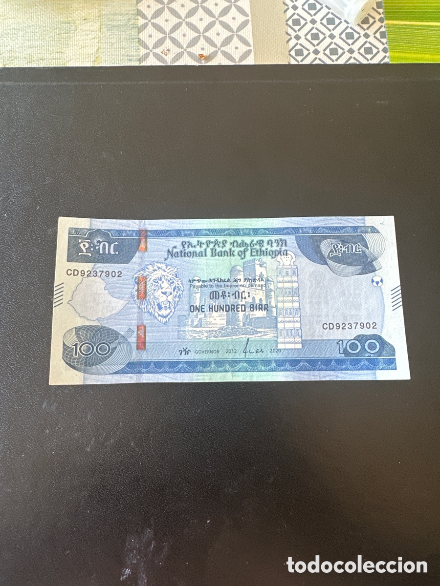 Billetes extranjeros: Billete de Ethiopia de 100 birr a&ntilde;o 2015