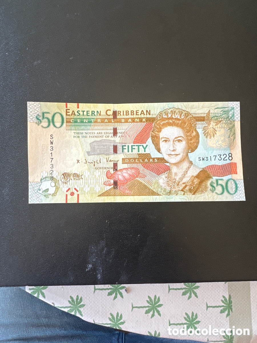 Billetes extranjeros: Billete Estados del Caribe 50 dollars a&ntilde;o 2015