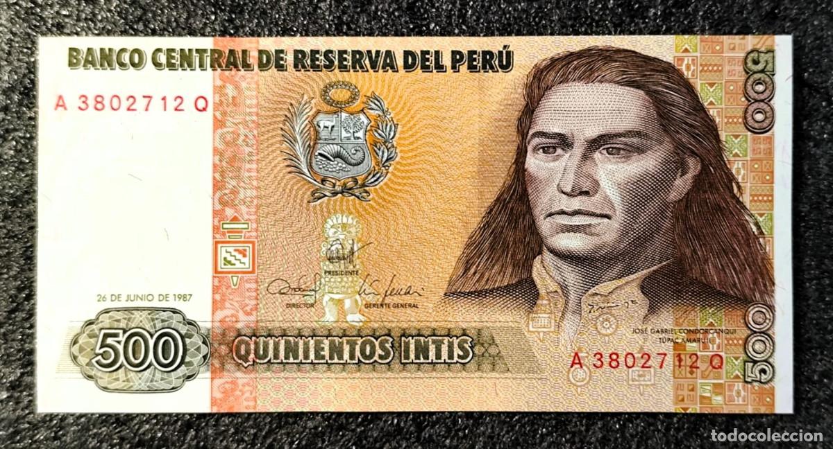 Banconote internazionali: Per&uacute; &ndash; 500 Intis 1987 &ndash; Jos&eacute; Gabriel Condorcanqui T&uacute;pac Amaru II &ndash; Sin Circular (UNC) &ndash; Lote 2485