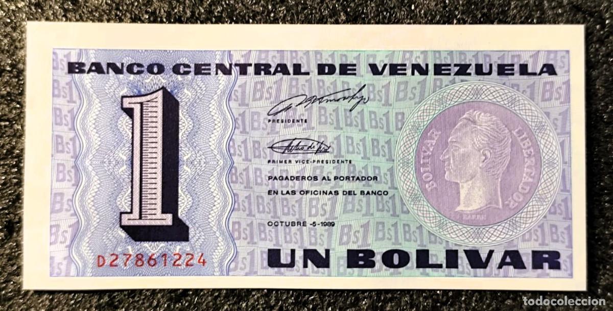 Billetes extranjeros: Venezuela &ndash; 1 Bol&iacute;var 1989 &ndash; Sin Circular (UNC) &ndash; Lote 2495