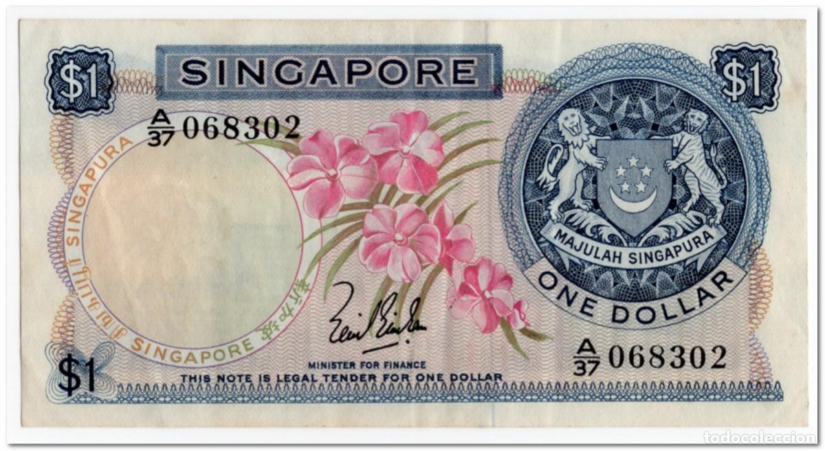 Billetes extranjeros: SINGAPORE,1 DOLLAR,1967,P.1a,VF+