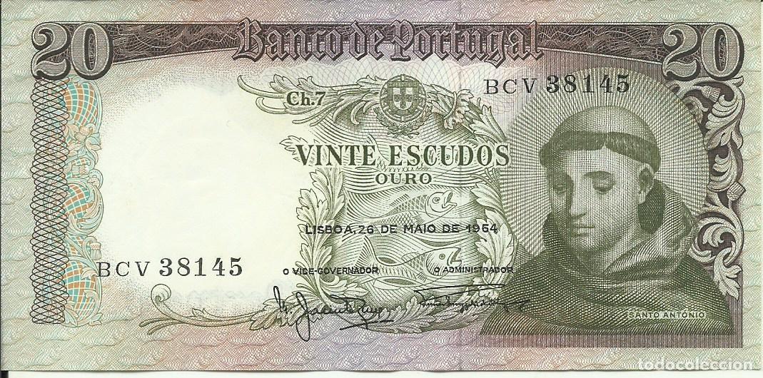Billetes extranjeros: PORTUGAL - 20 ESCUDOS OURO - SANTO ANTONIO - 1964 - BCV38145 - FOTOS
