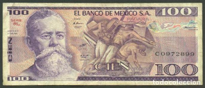Billetes extranjeros: MEXICO. 100 pesos 27.1. 1981