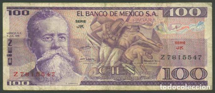 Billetes extranjeros: MEXICO. 100 pesos 5.7. 1978