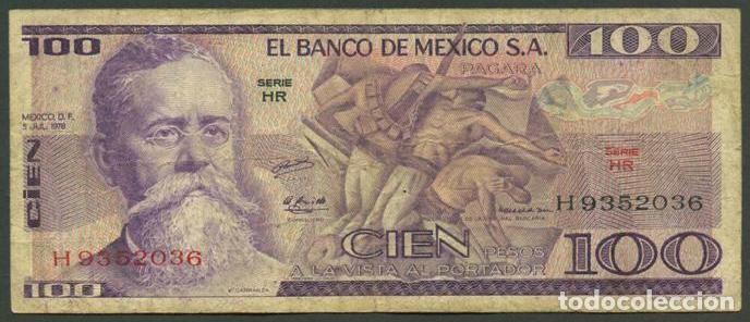 Billetes extranjeros: MEXICO. 100 pesos 5.7. 1978