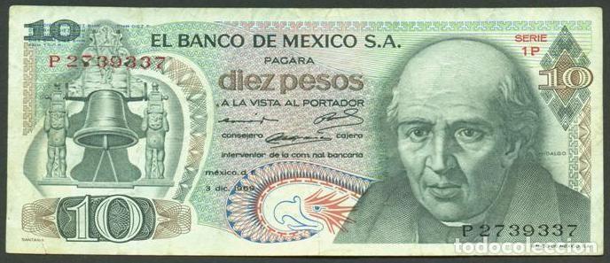 Billetes extranjeros: MEXICO. 10 pesos 3.12. 1969.