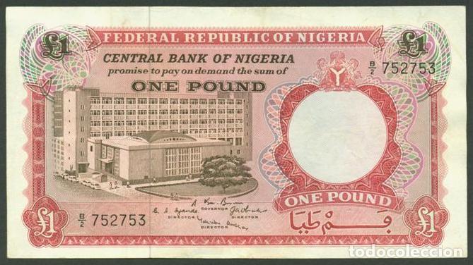 Billetes extranjeros: NIGERIA. 1 pound (1967). Pick 8. - Foto 1