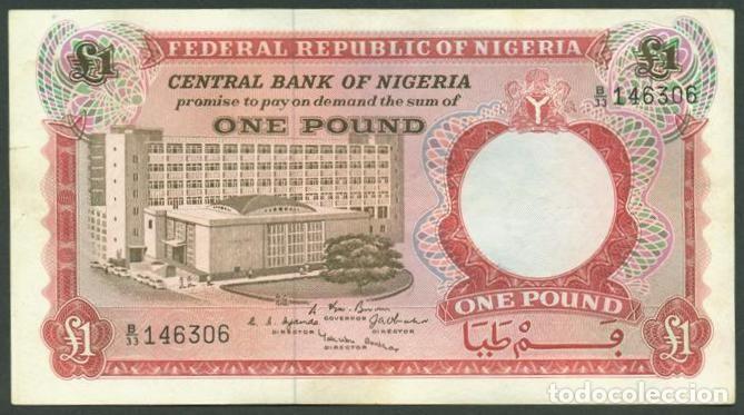 Billetes extranjeros: NIGERIA. 1 pound (1967). Pick 8.