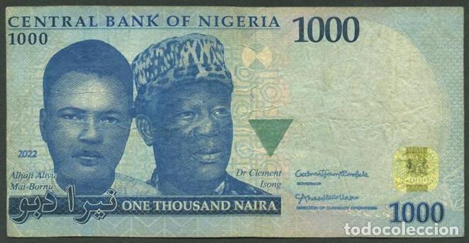 Billetes extranjeros: NIGERIA. 1000 naira 2022. Azul.