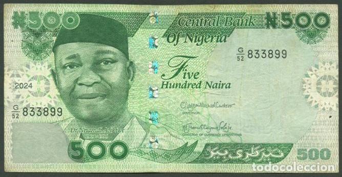 Billetes extranjeros: NIGERIA. 500 naira 2024.