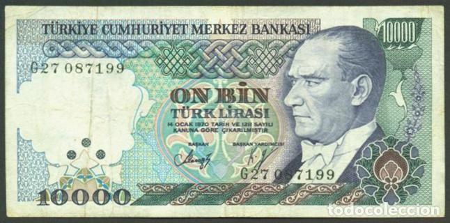 Billetes extranjeros: TURQUIA. 10000 lira L.1970 (1982). Serie G. Pick 199c.