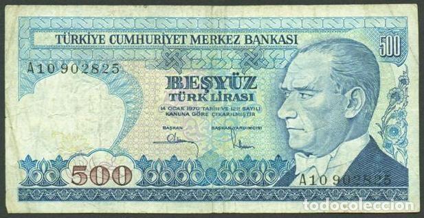 Billetes extranjeros: TURQUIA. 500 lira L.1970 (1983). Pick 195. Serie A.
