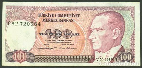 Billetes extranjeros: TURQUIA. 100 lira L.1970. Pick 189. Serie C.