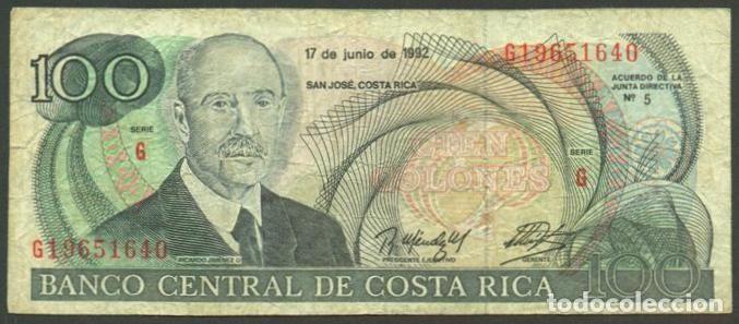 Billetes extranjeros: COSTA RICA. 100 colones 4.10.1992.