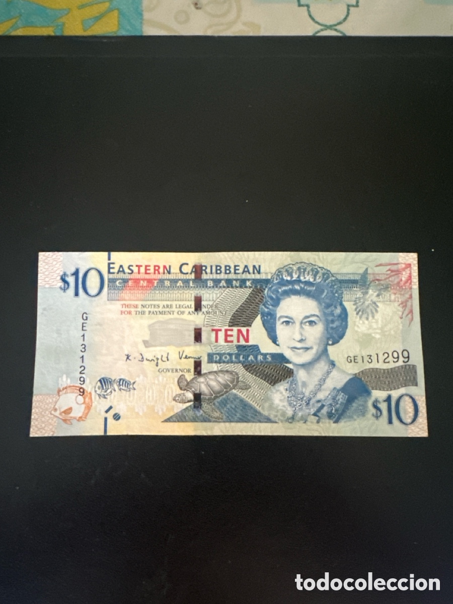 Billetes extranjeros: Billete de Estados del Caribe de 10 dollars