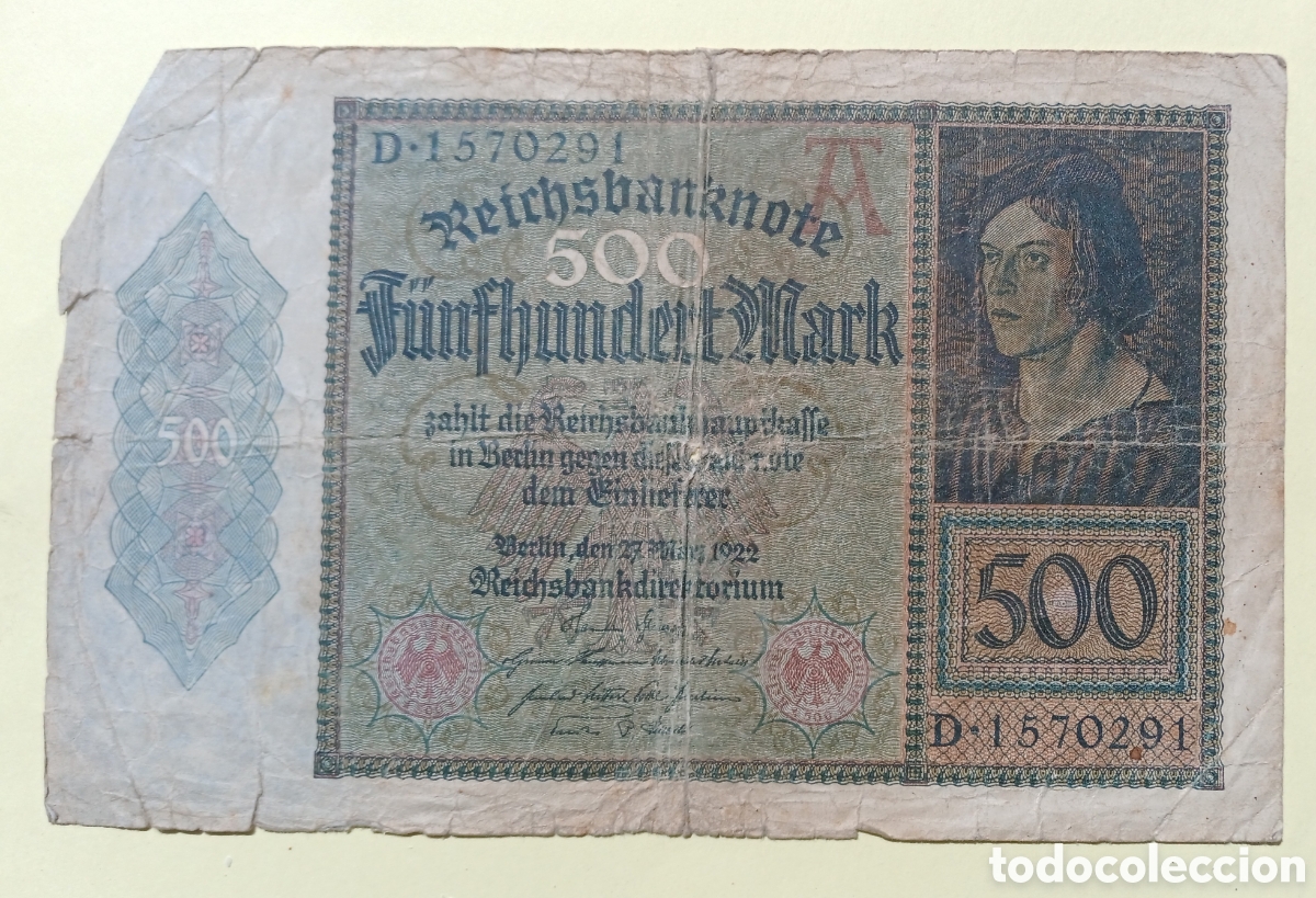 Billetes extranjeros: ALEMANIA / GERMANY - 500 MARK 1922 - Rc