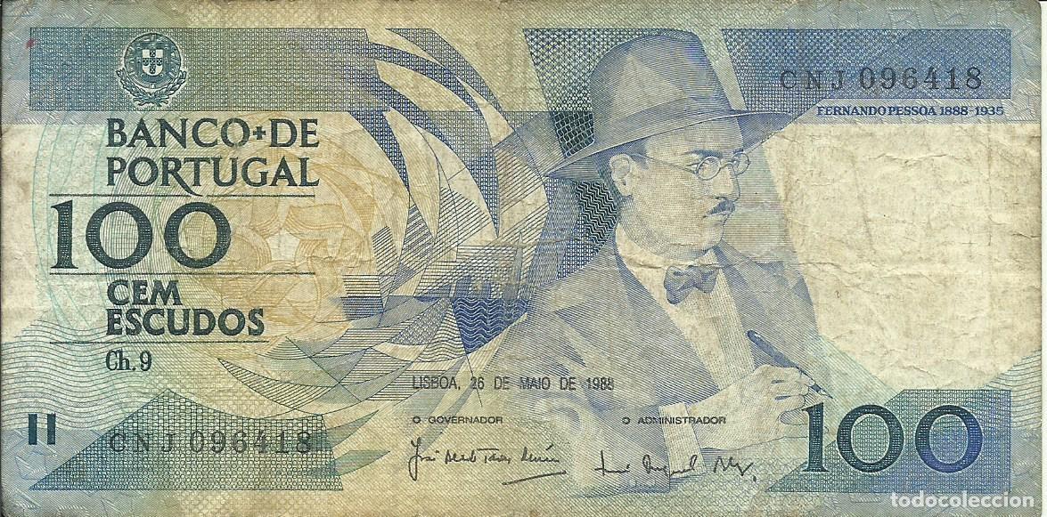 Billetes extranjeros: PORTUGAL - 100 ESCUDOS - FERNANDO PESSOA - 1988 - CNJ 096418 - FOTOS