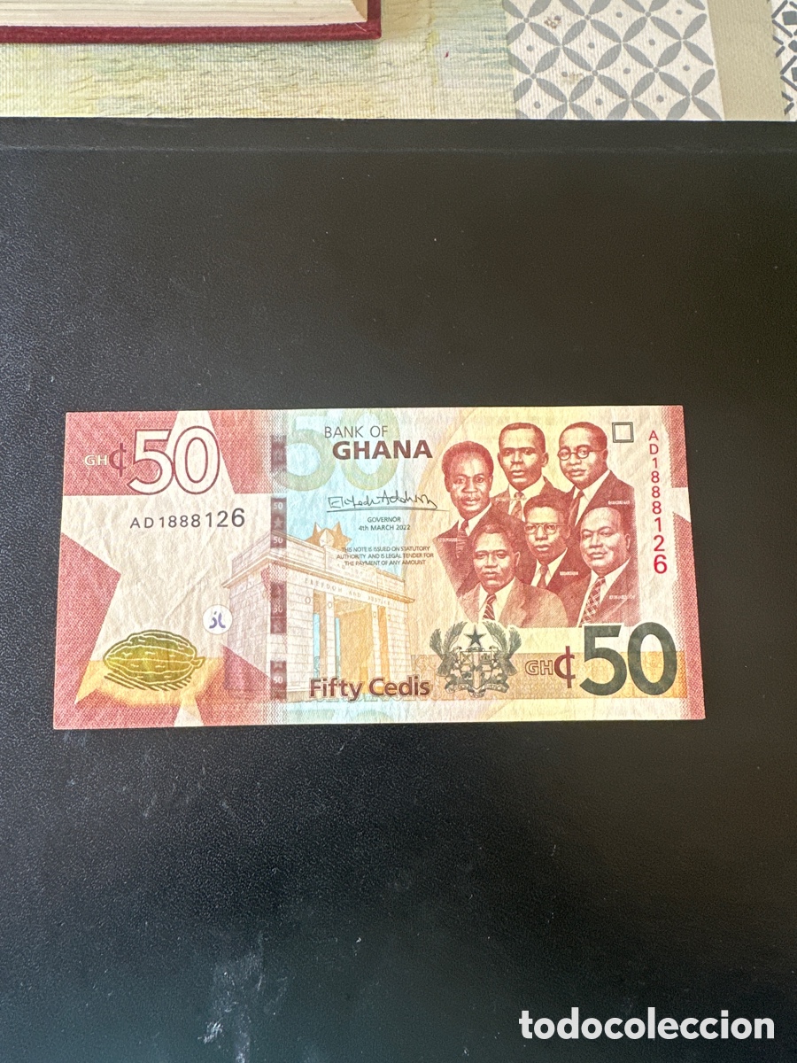 Billetes extranjeros: Billete de Ghana de 50 cedis a&ntilde;o 2022