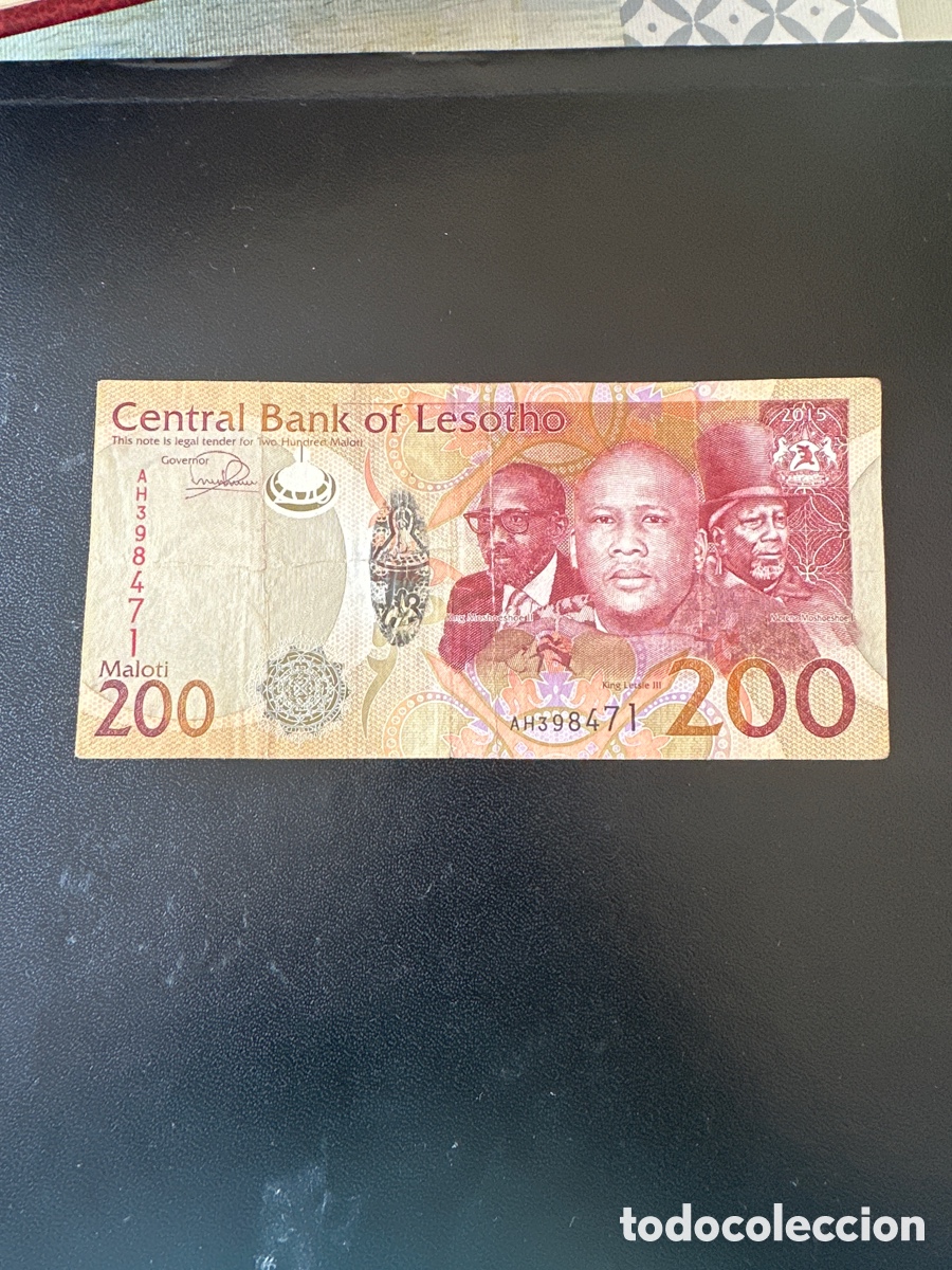 Billetes extranjeros: Billete de Lesotho de 200 maloti a&ntilde;o 2015 - Foto 1