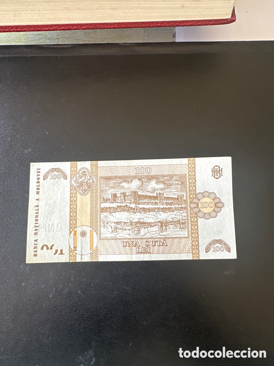 Billetes extranjeros: Billete de Moldavia de 100 le&iacute; a&ntilde;o 2015 - Foto 2