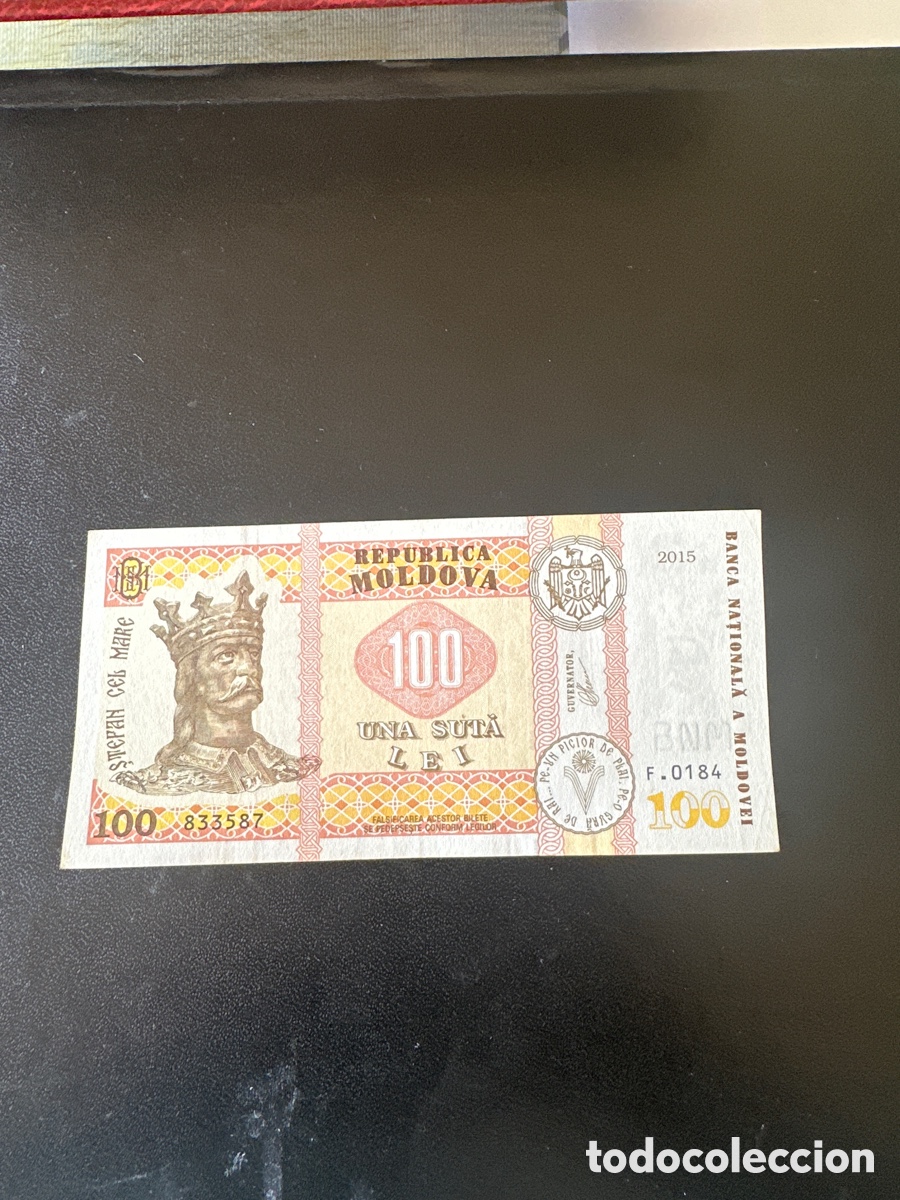 Billetes extranjeros: Billete de Moldavia de 100 le&iacute; a&ntilde;o 2015