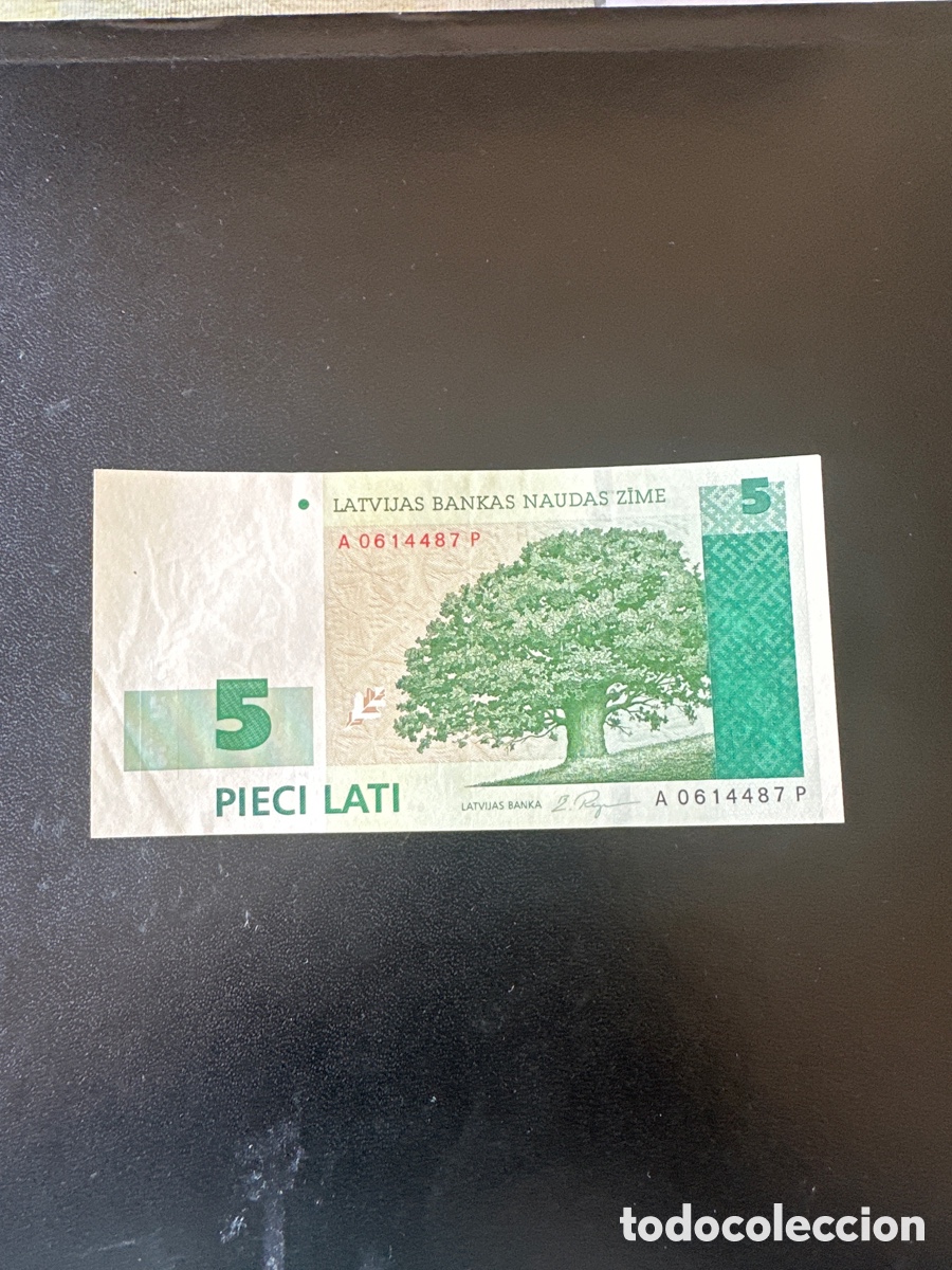 Billetes extranjeros: Billete de Letonia de 5 lat&iacute; a&ntilde;o 2001 - Foto 1
