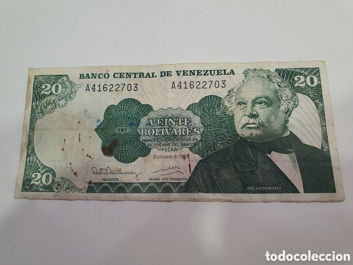Banconote internazionali: Billete 20 Bolivares Venezuela. (L120)