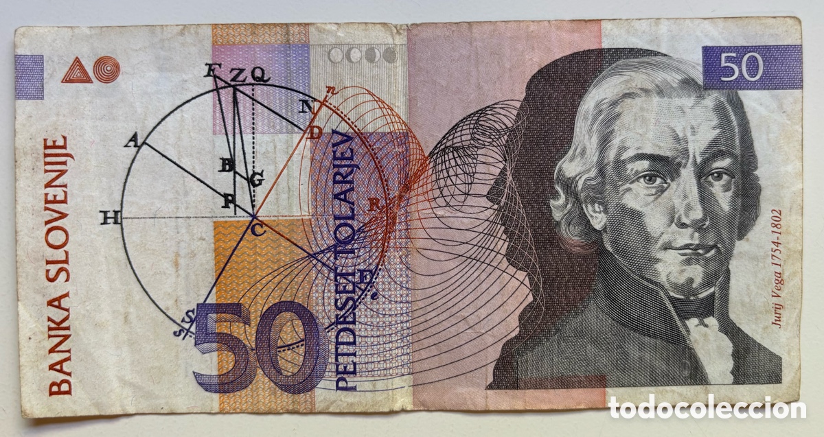 Billetes extranjeros: Billete ESLOVENIA 50 Tolarjev 1992