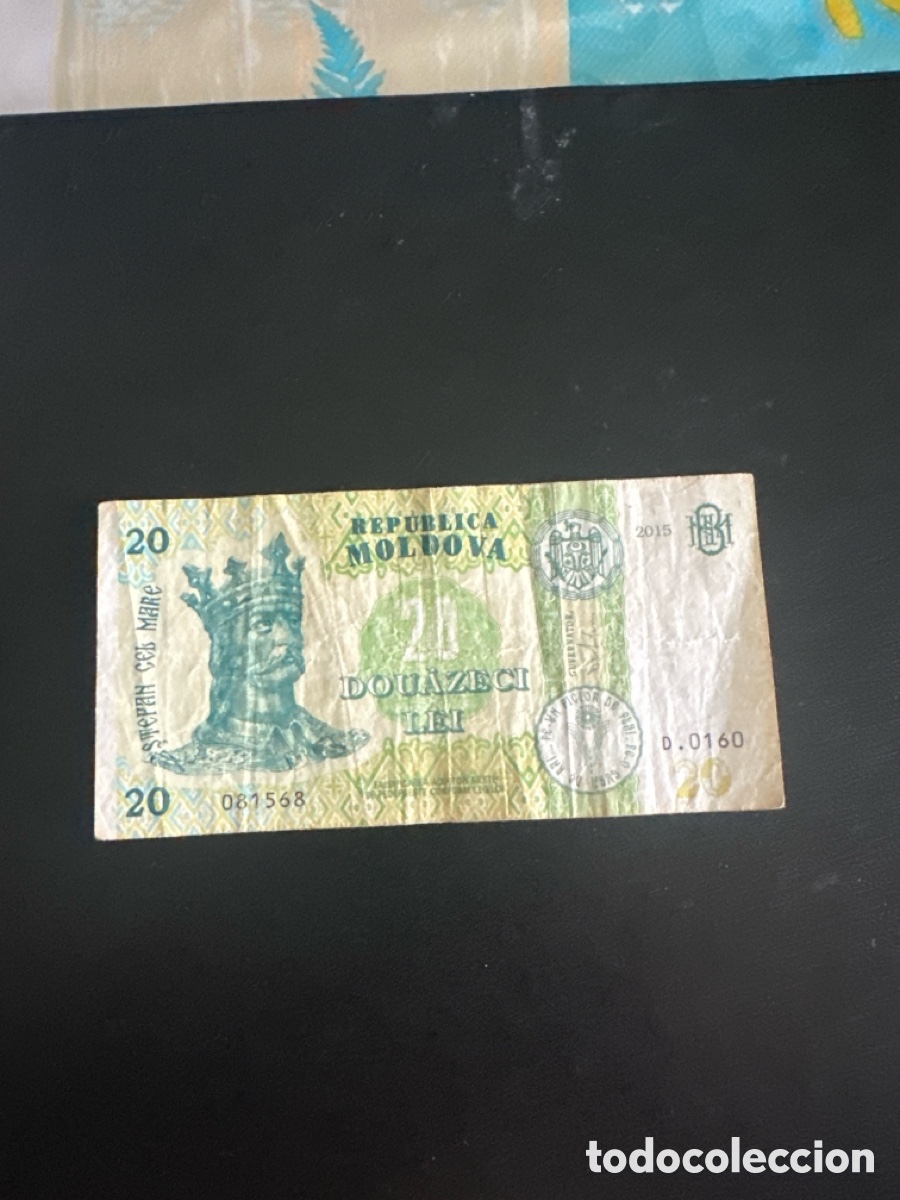 Billetes extranjeros: Billete de Moldavia de 20 le&iacute; a&ntilde;o 2015 - Foto 1