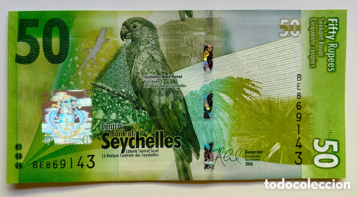Billetes extranjeros: Billete SEYCHELLES 50 Rupias 2016 SC Pick 49 - Foto 1