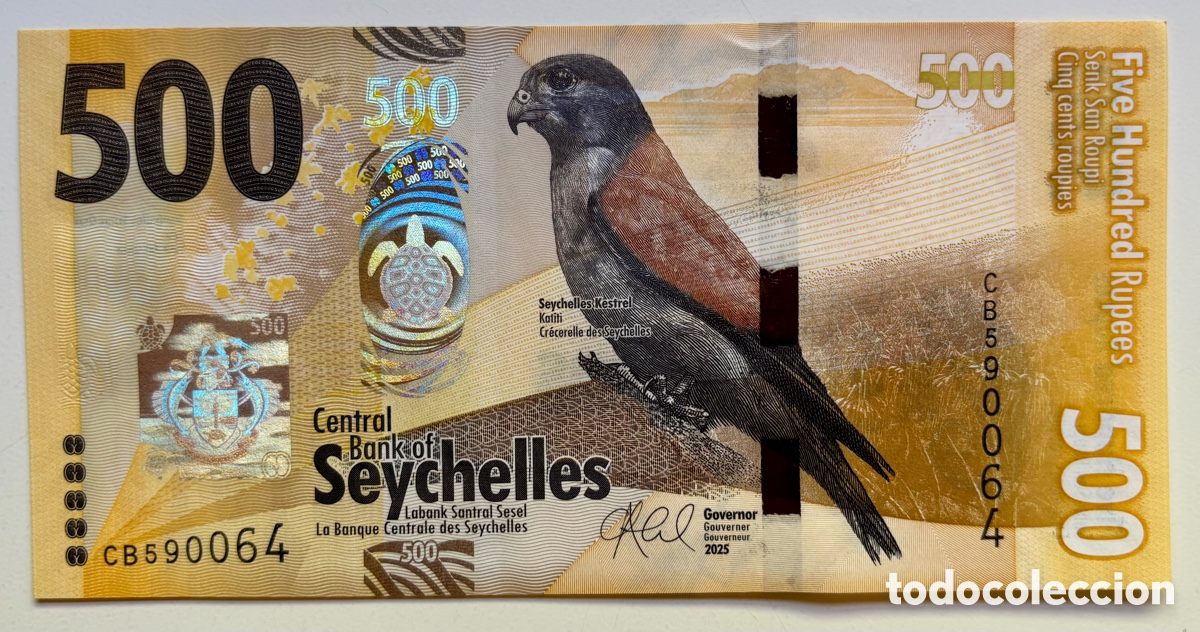 Billetes extranjeros: Billete SEYCHELLES 500 Rupias 2025 (2026) SC. Pick 51b