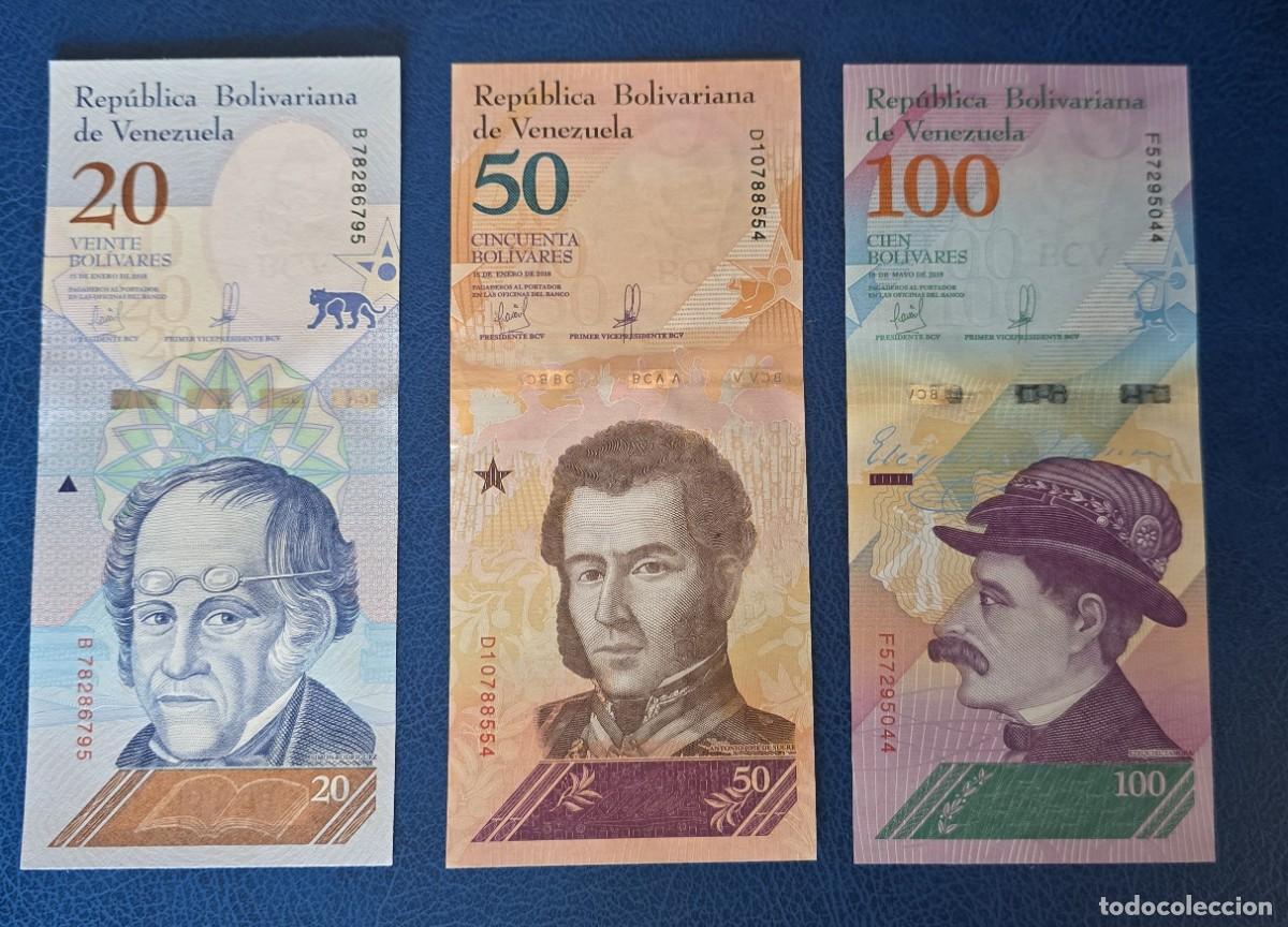 Billetes extranjeros: 3 BILLETE DE VENEZUELA 2018 - VEINTE, CINCUENTA, CIEN BOLIVARES