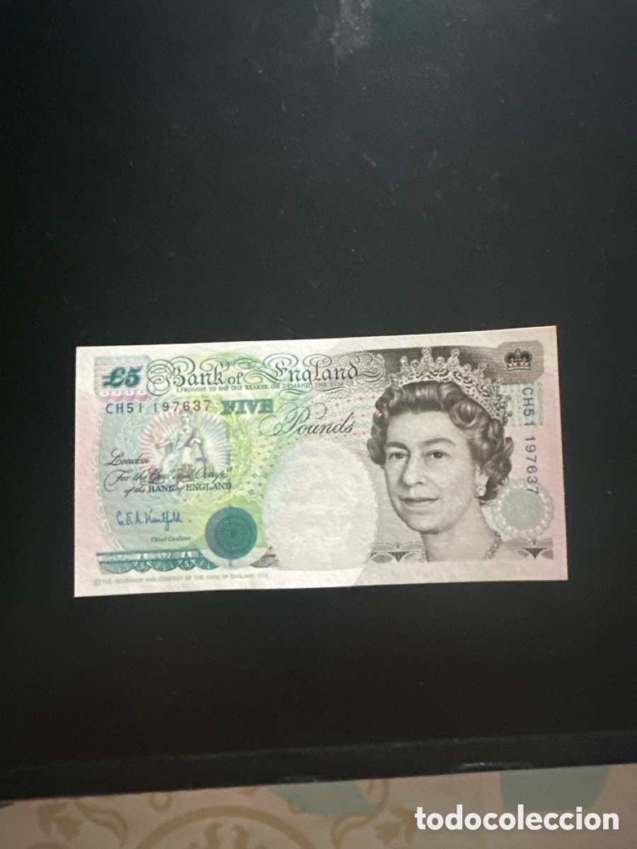 Billetes extranjeros: Billete de Inglaterra de 5 libras a&ntilde;o 1990 - Foto 1