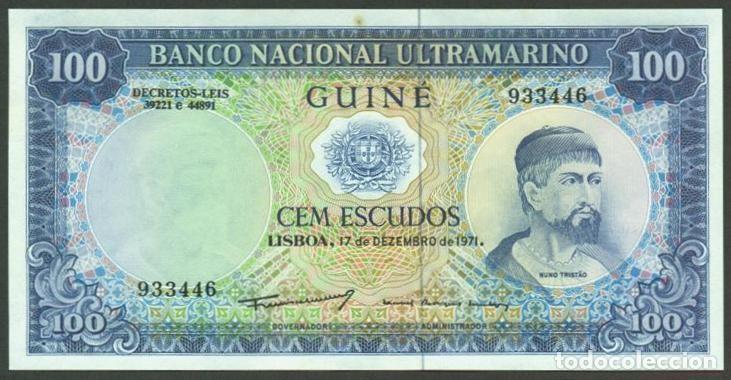 Billetes extranjeros: GUINEA PORTUGUESA. 100 escudos 1971. Pick 45. S/C. Ver descripcion.