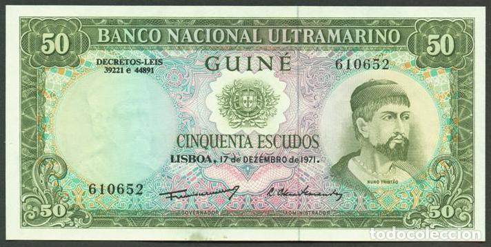 Billetes extranjeros: GUINEA PORTUGUESA. 50 escudos 1971. S/C. Pick 44. Ver descripcion.