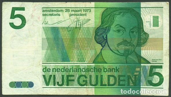 Billetes extranjeros: PAISES BAJOS (Holanda). 5 gulden 28.3. 1973. Pick 95.