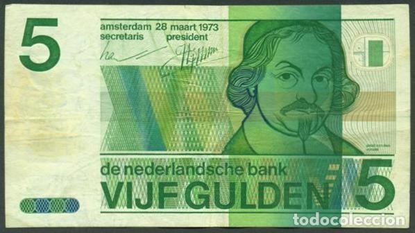 Billetes extranjeros: PAISES BAJOS (Holanda). 5 gulden 28.3. 1973. Pick 95.