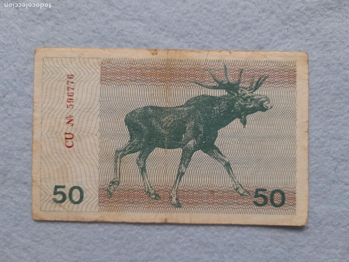 Billetes extranjeros: Lituania. 50 Talonas. A&ntilde;o 1991.