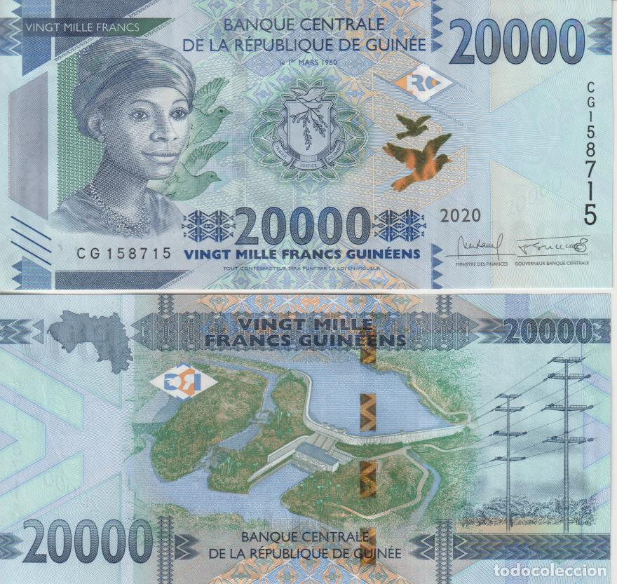 Billetes extranjeros: Guinea 20000 francs guineens del 2020 Pick 50 SC/UNC