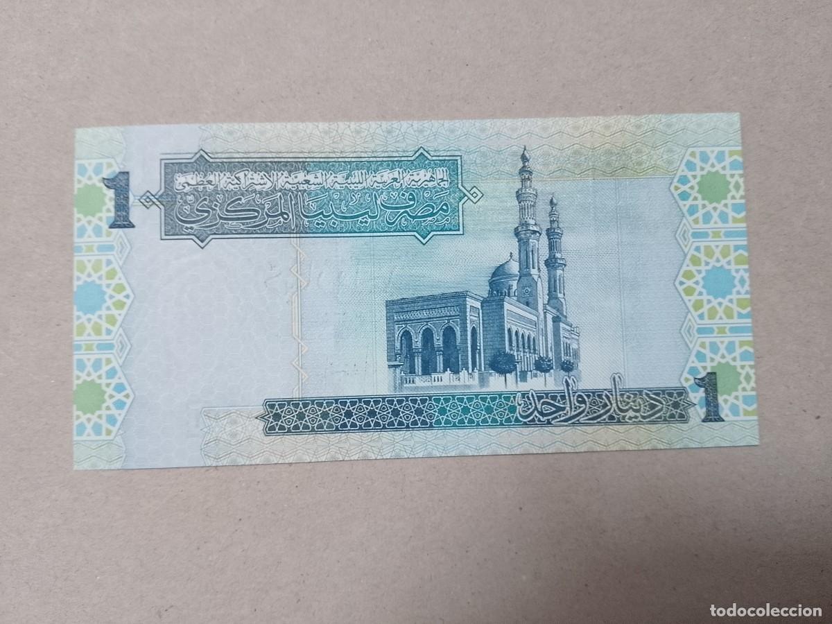 Billetes extranjeros: Billete Libia, 1 dinar, a&ntilde;o 2004, UNC - Foto 2