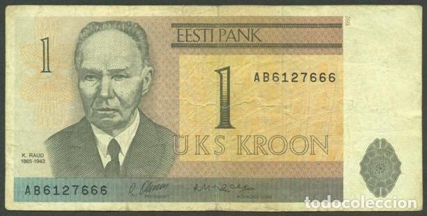 Billetes extranjeros: ESTONIA. 1 kroon 1992. Pick 69